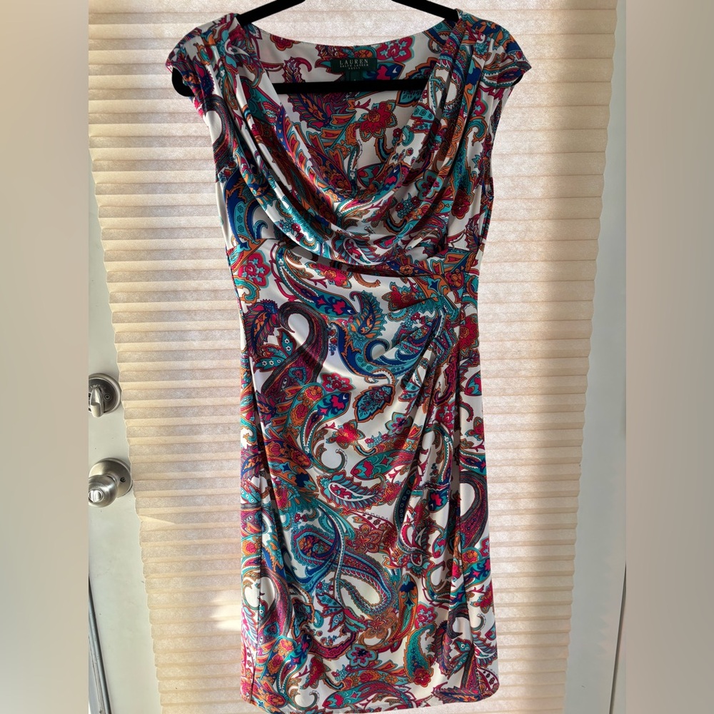 Ralph Lauren Multicolor Paisley Asymmetrical Dress